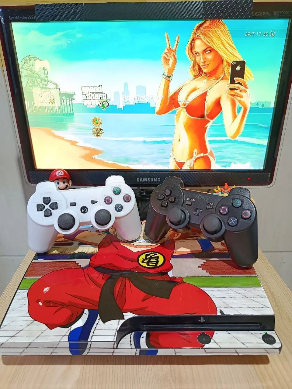 Ps3 slim + 2 controles!!!! Desblok com garantia! - Foto 4