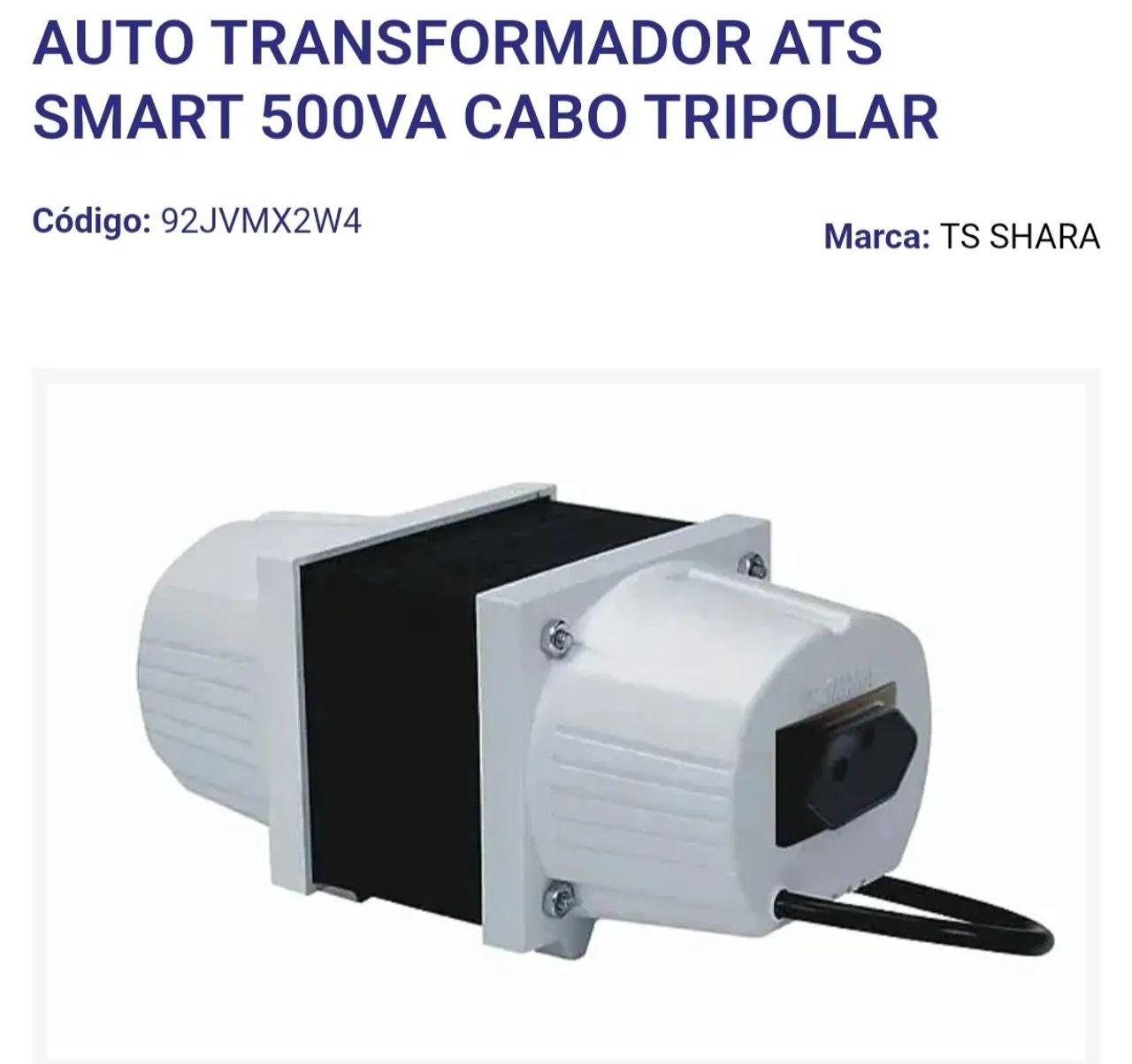 Auto transformador funciona perfeitamente 