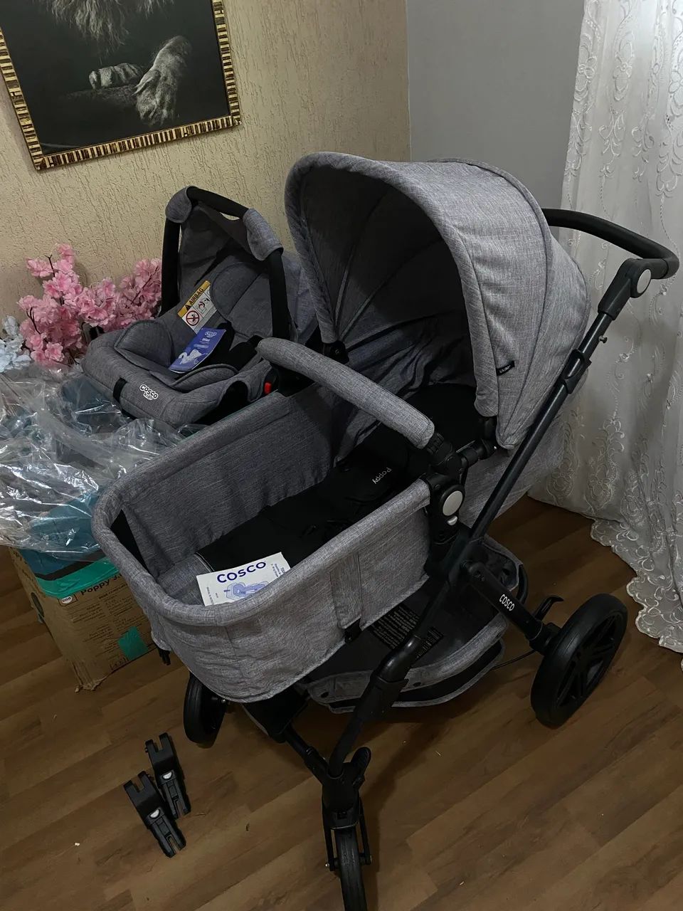 Carrinho seminovo com bebê conforto  - Foto 4