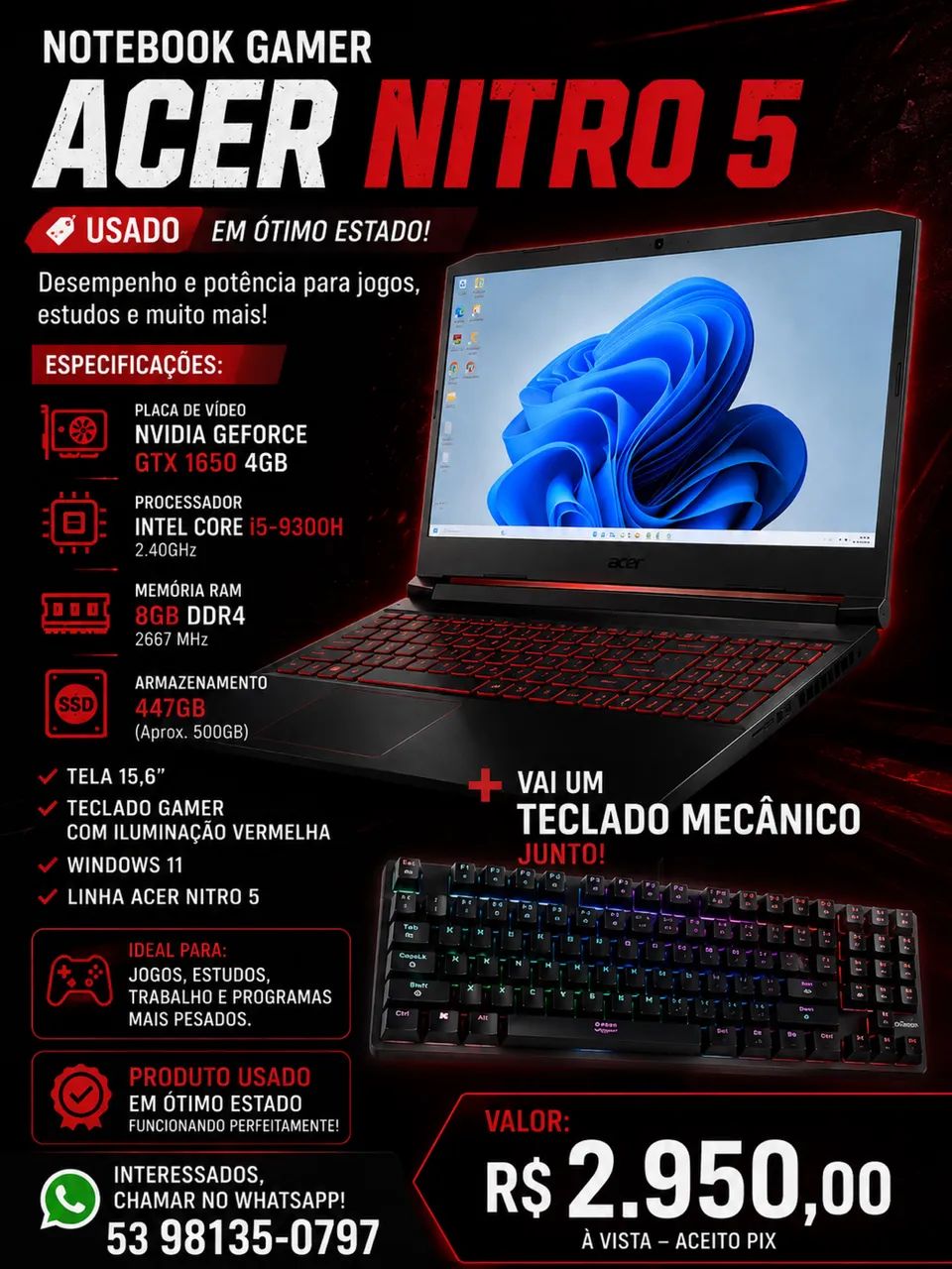NOTBOOK ACER GAMER 