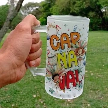 Caneca de chopp personalizada vidro jateado