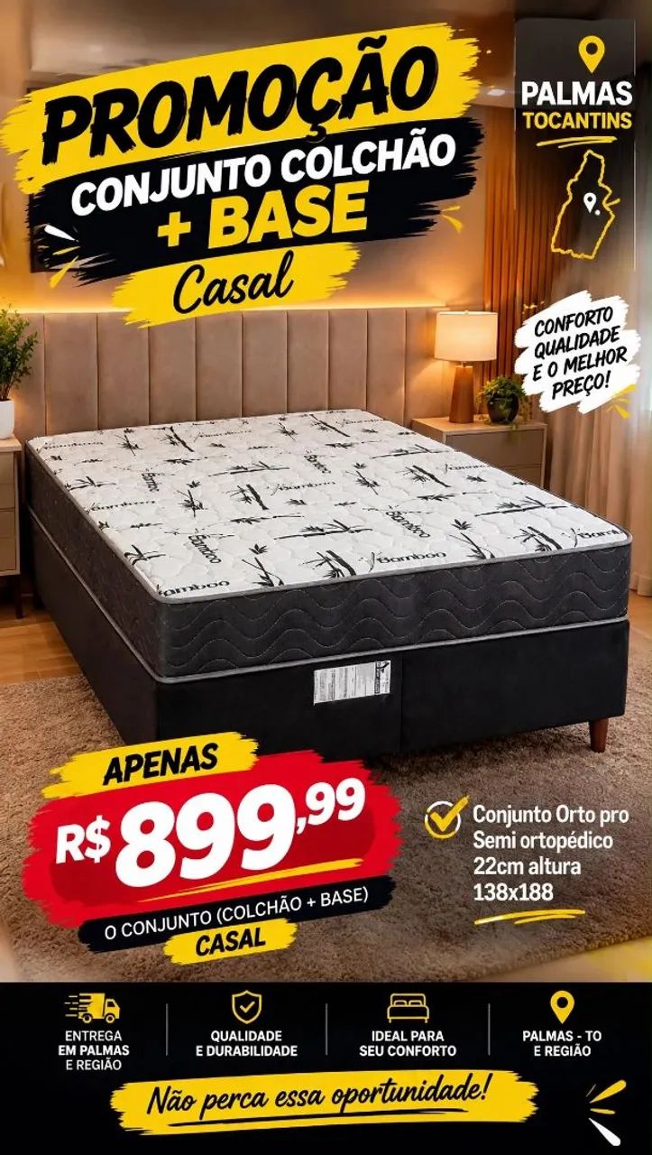 Cama de casal nova.