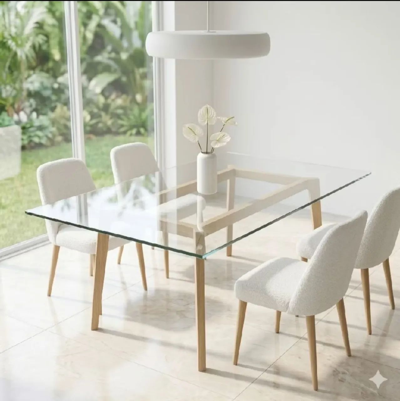 Tampo de mesa em vidro