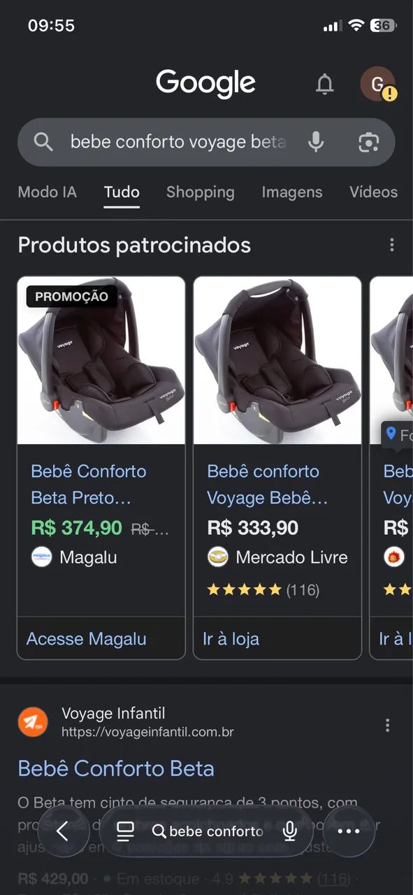 Bebê conforto preto  - Foto 5