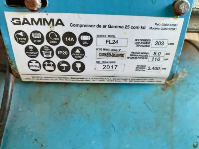 Compressor de Ar Gamma 24L 2hp - Foto 2