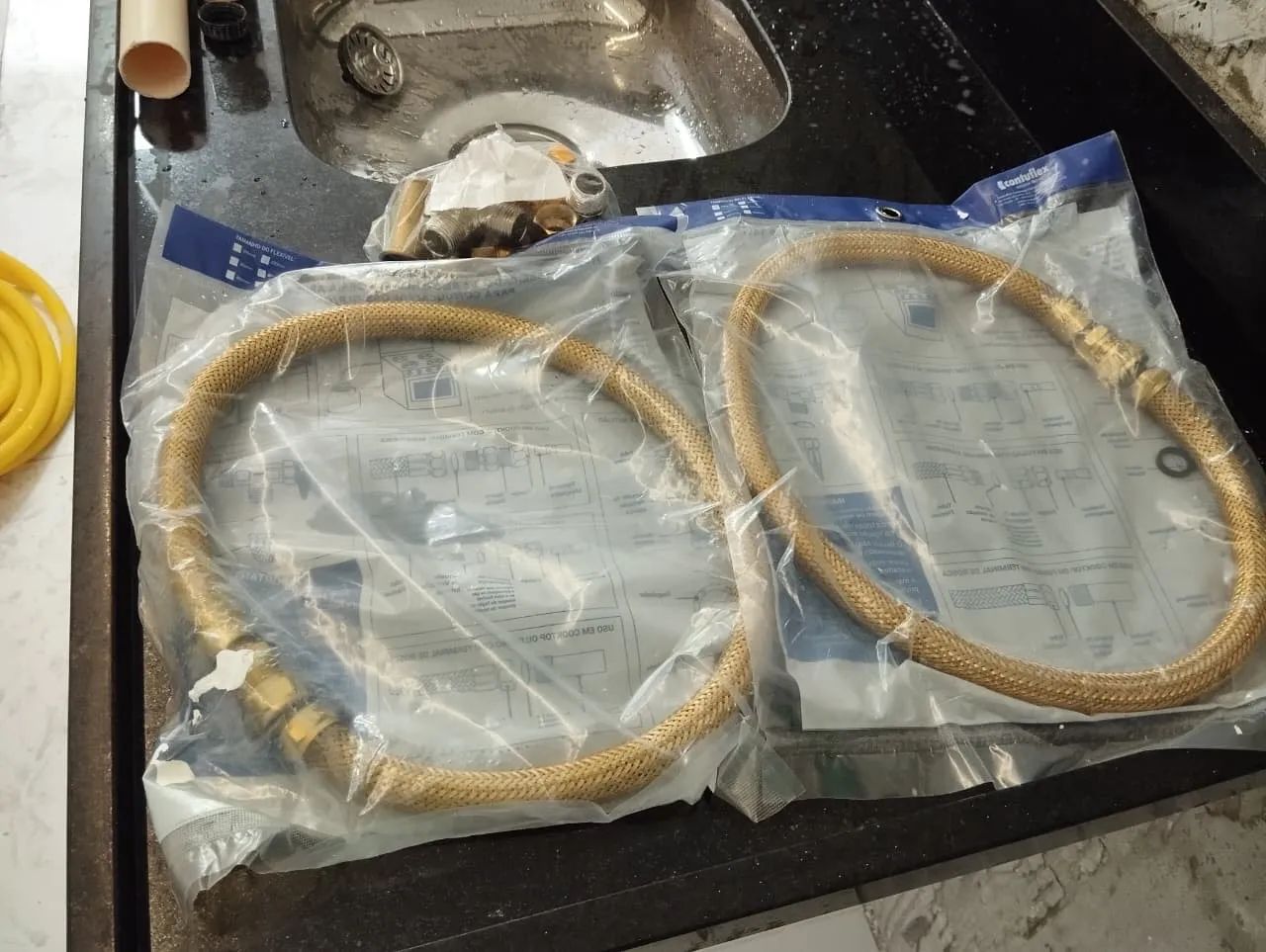 Mangueira aço para conexão gás encanado reseidencial