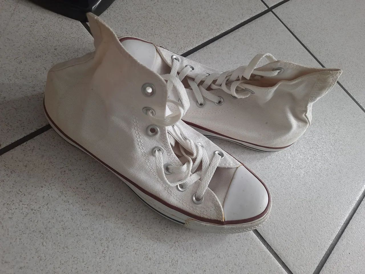 Converse all star cano médio branco - Foto 5
