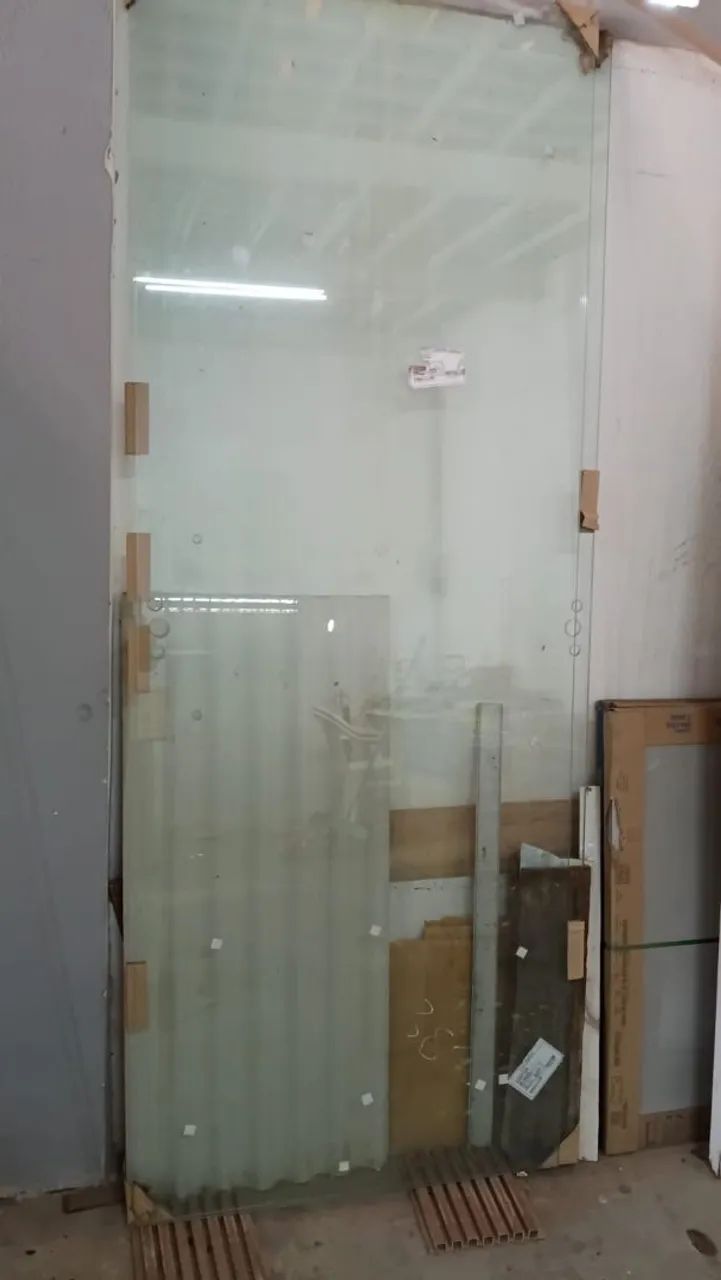 Porta de vidro de correr temperada