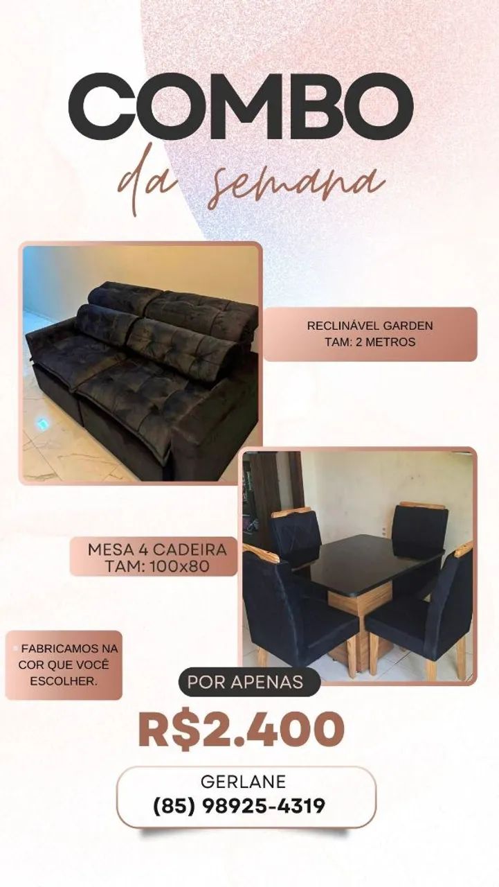  COMBO SOFÁ + MESA APARTIR R$ 1.500 - Foto 5