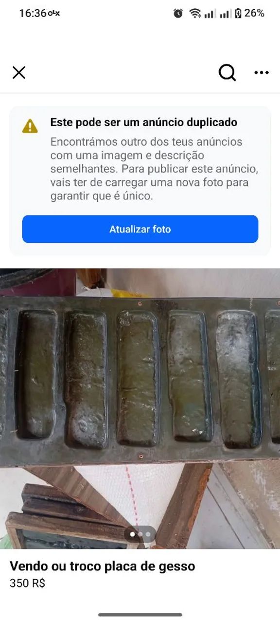 Forma de gesso tijolinho 