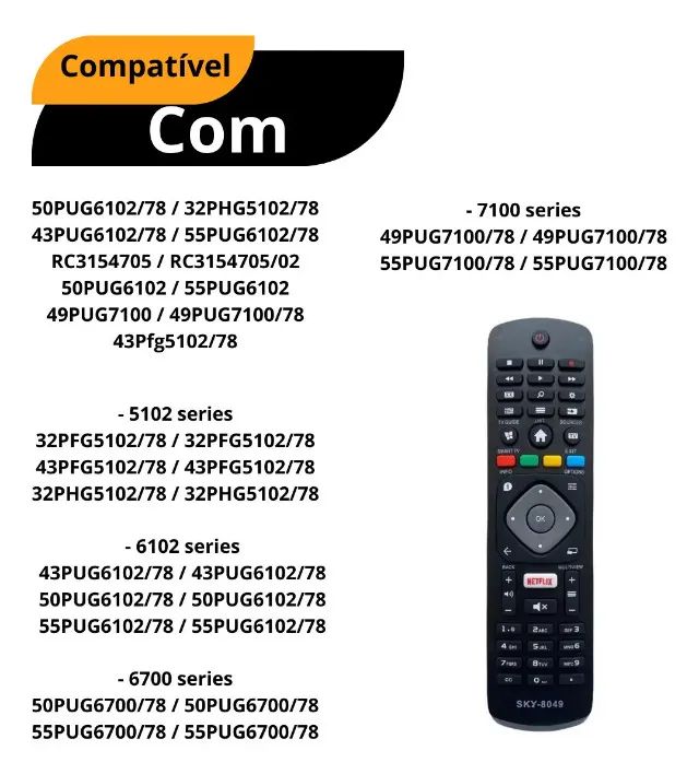 Controle Com Compatível Tv Philips Smart Netflix  - Foto 3