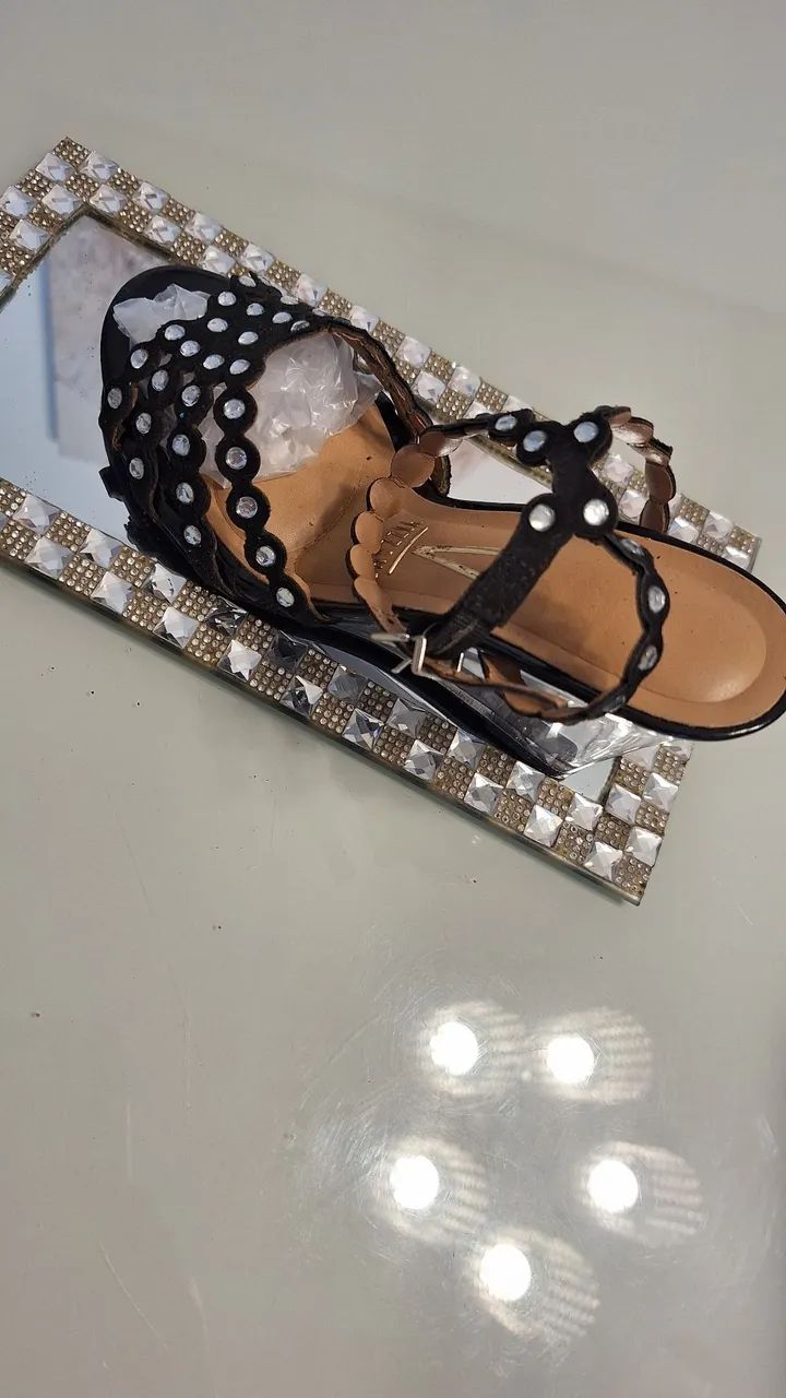 Sandalia amarração Nova Vizano com Strass - Foto 4