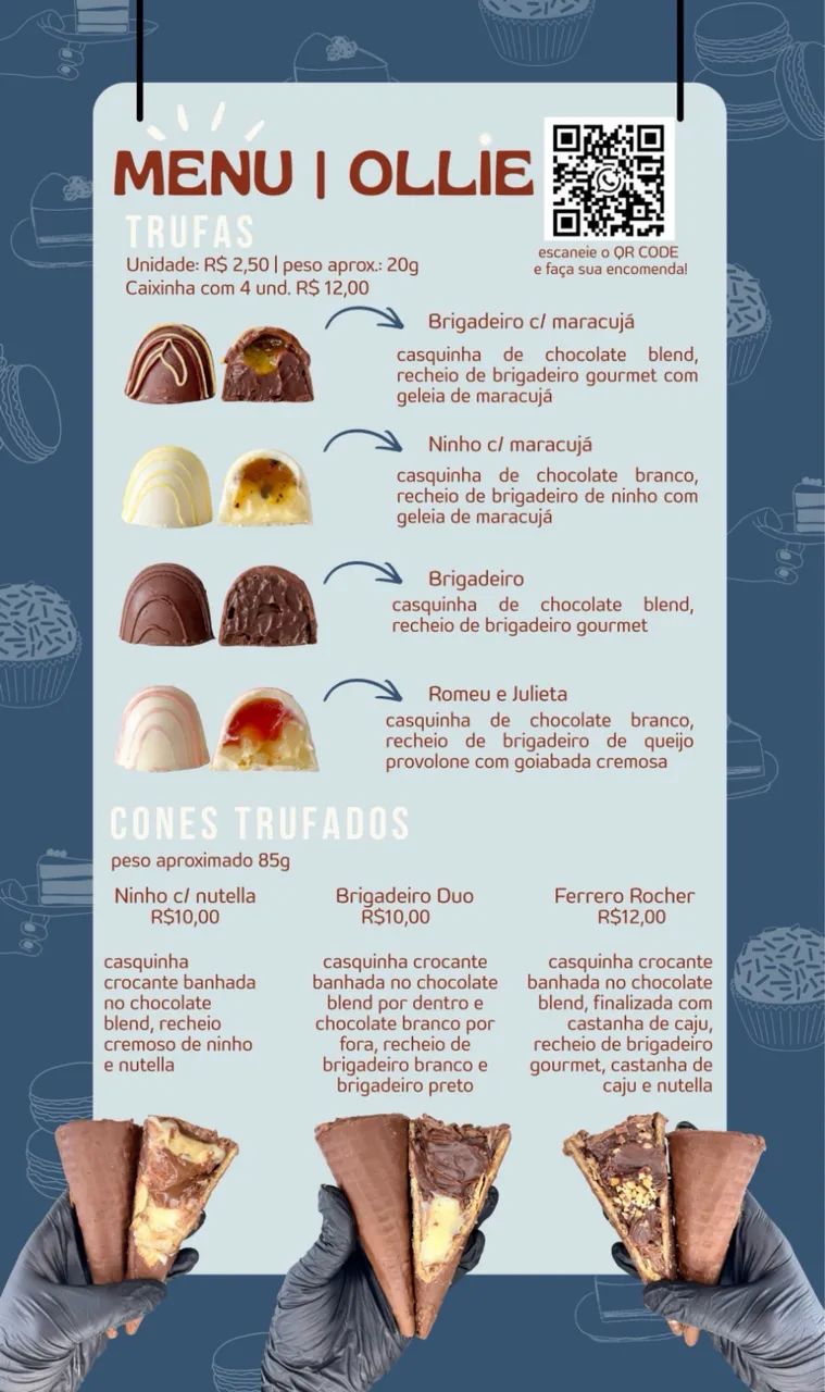 Trufas e cones trufados 