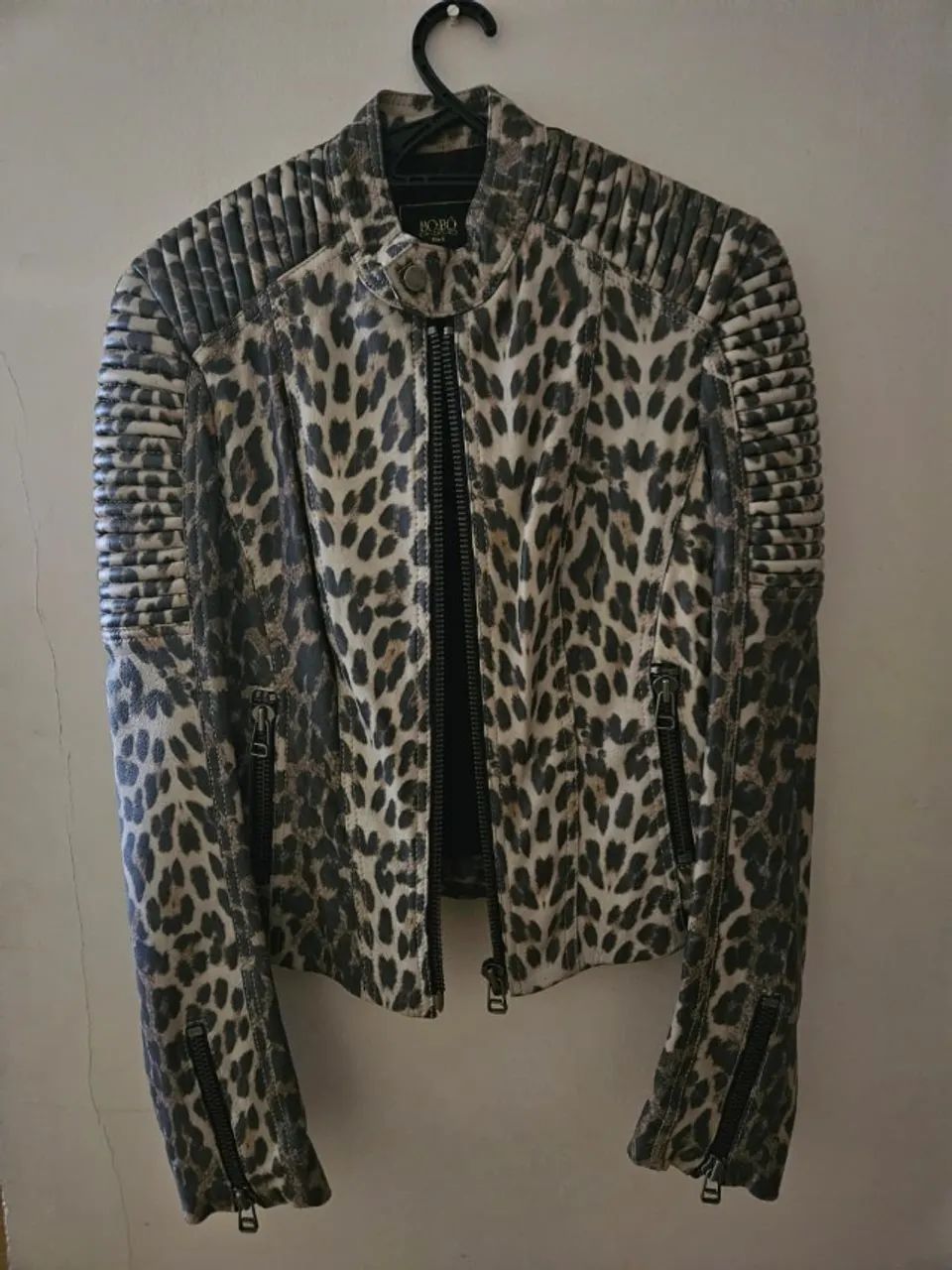 Jaqueta Bo.Bô Couro Animal Print Original - Foto 3