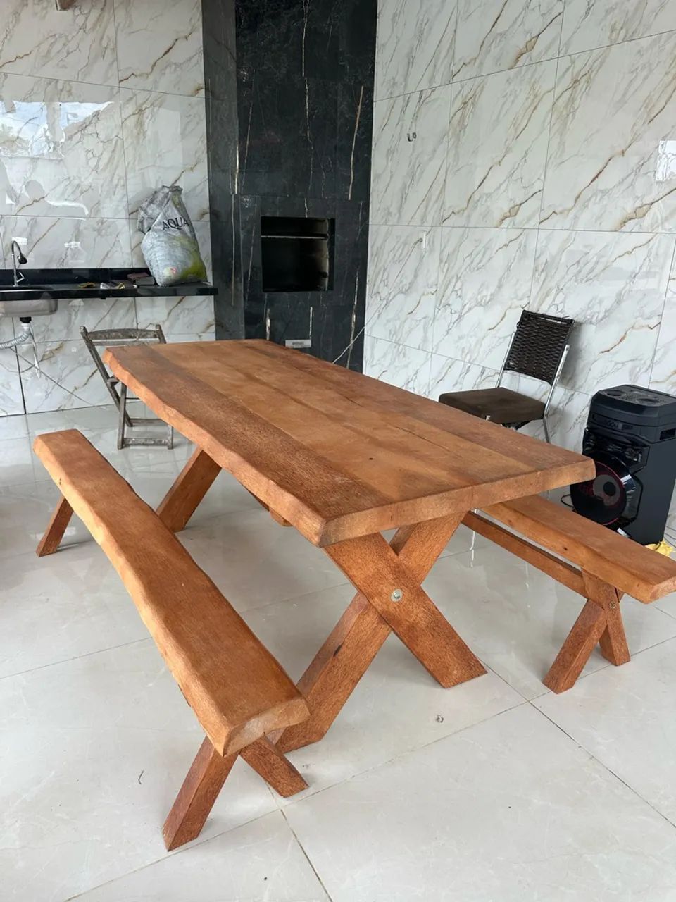 Mesa Rústica Maciça TOP - Foto 4