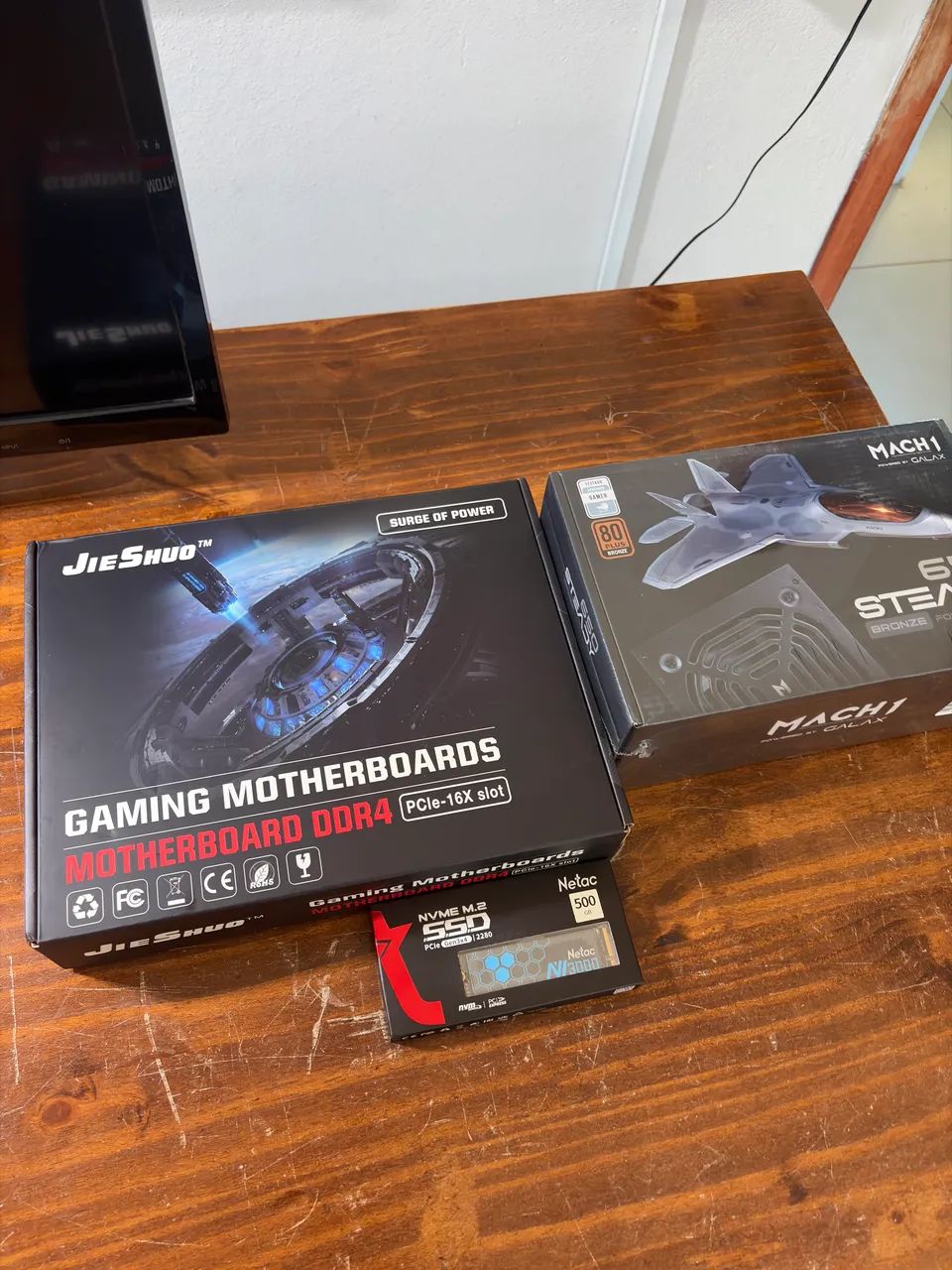 Placa mãe, fonte, ssd 500gb 