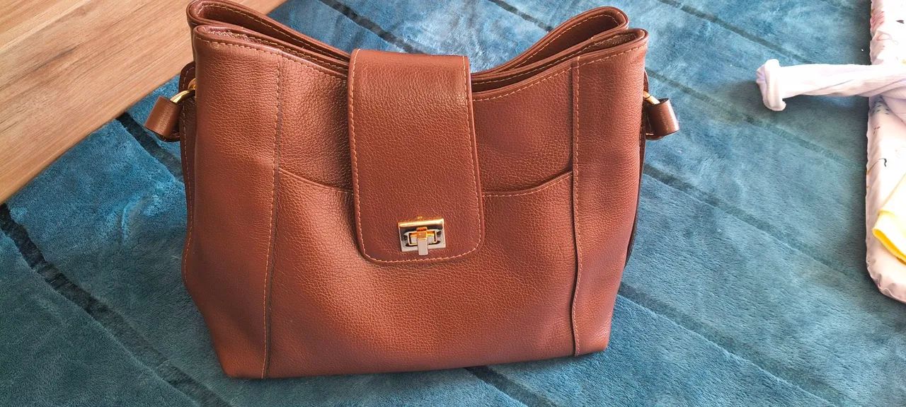 Bolsa de Couro Marrom - Foto 2