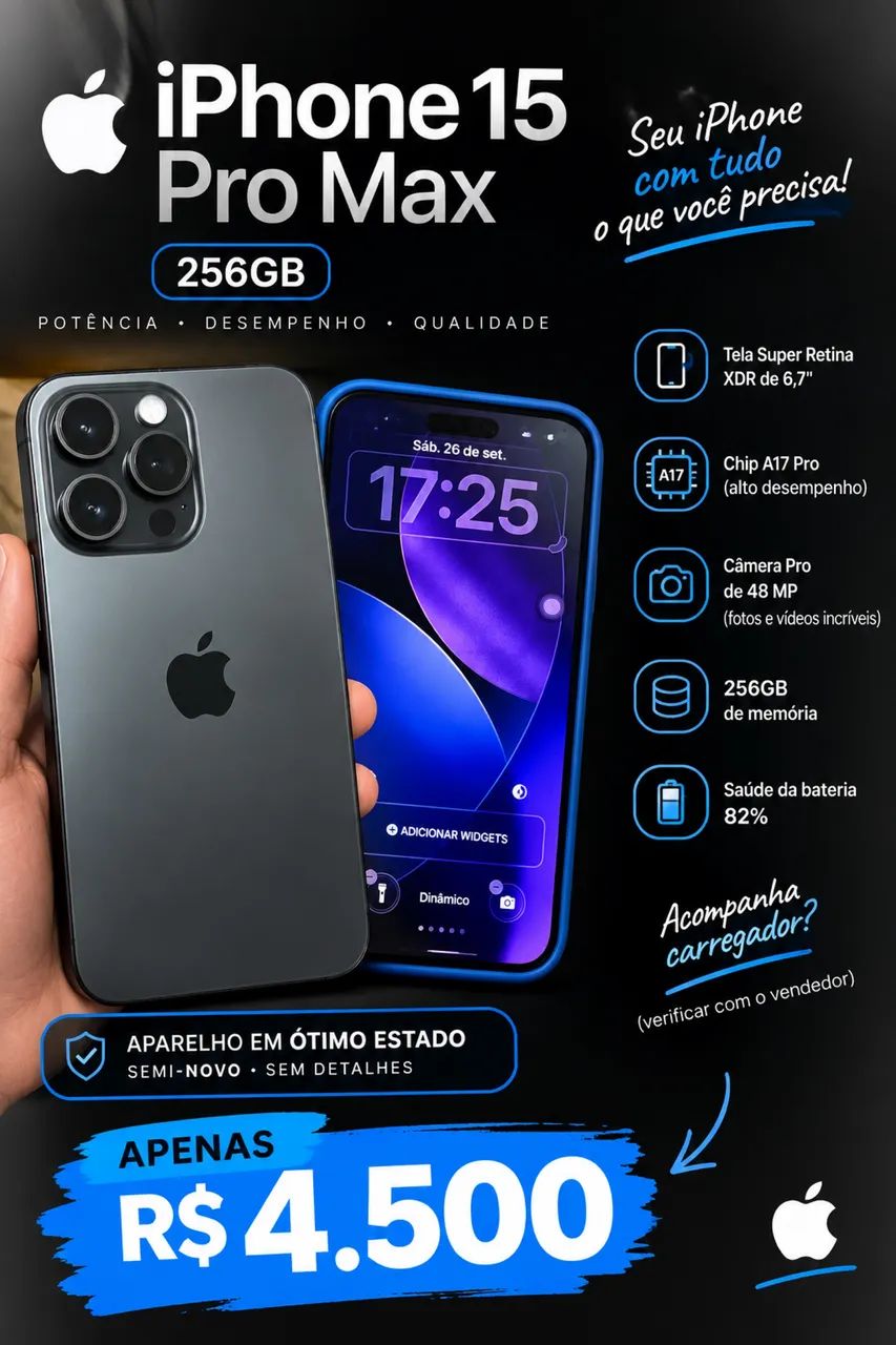 Oportunidade iphone 15 pro max 256gb  - Foto 2