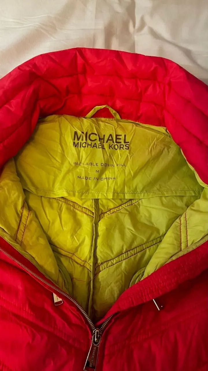 Casaco Puffer Michael Kors Laranja - Foto 3