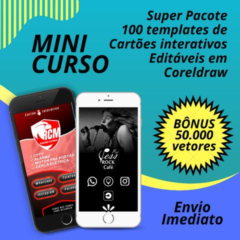 Mini curso de cartão interativo + pack 100 templates editáveis
