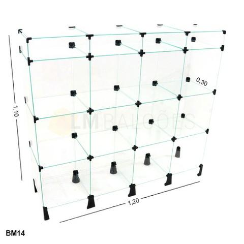 Balcao de vidro com porta bijuterias - 1,20 x 1,10 x 0,30 Promoção