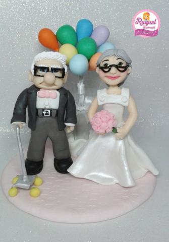 Noivinhos Casal De Velhinhos Up Altas Aventuras - Topo Bolo