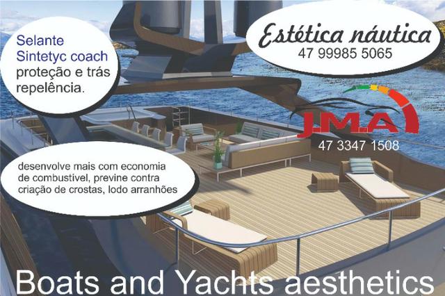Polimento e limpeza de barcos com selante Syntetic coating