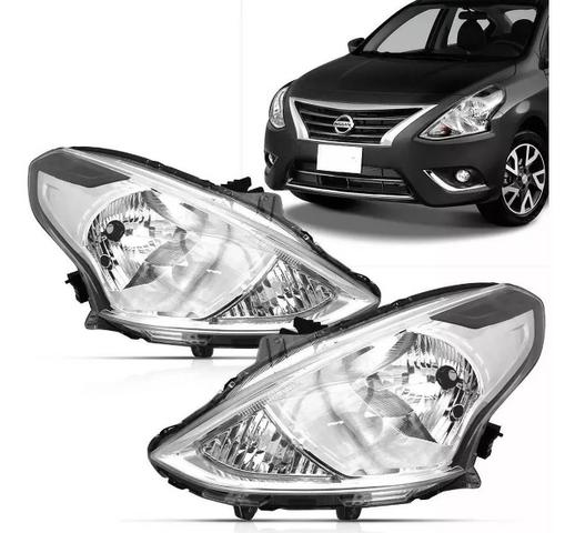 Par Farol Cromado Nissan Versa 2015 2016 2017