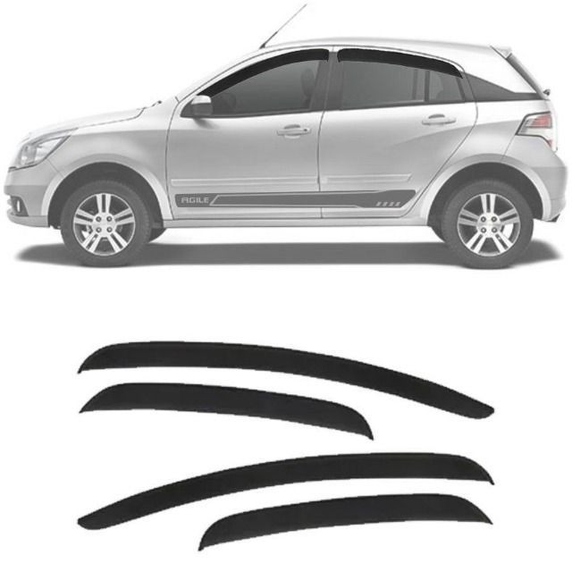 Calha de Chuva Esportiva Chevrolet Agile Todos Fumê 4 portas