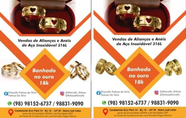 Anéis ? Aço INOX banhado ao Ouro 18 k  - Foto 3