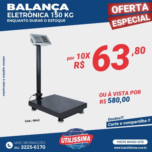 Balança Digital 150 kg Plataforma - Entrega grátis 