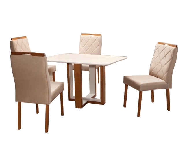 Sala Mesa jantar tampo de vidro com 4 cadeiras  - Foto 2