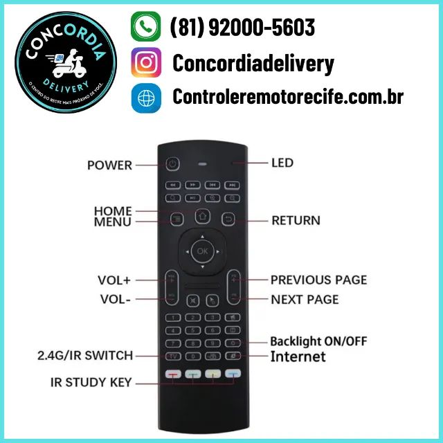 Controle Remoto Universal Air Mouse com iluminação - Foto 2