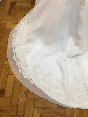 Vestido Noiva Tomara Que Caia Tamanho P White Drapeado - Foto 6