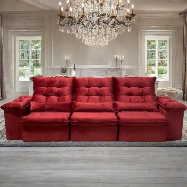 SOFA 3 mts retratil reclinável com Usb  - Foto 5