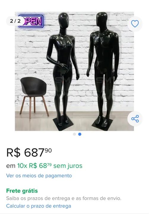 Manequins preto - Foto 3