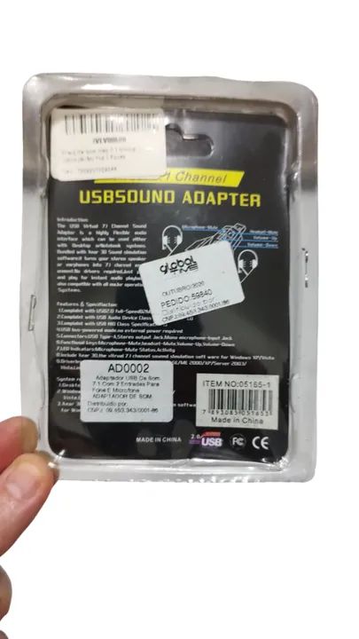Adaptador USB de Som 7.1 com 2 entradas Fone e microfone Novo - Foto 3