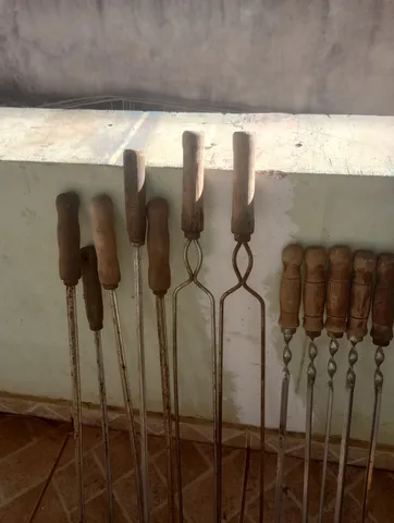 Acessórios para churrasco 6 de inox e 6 normal