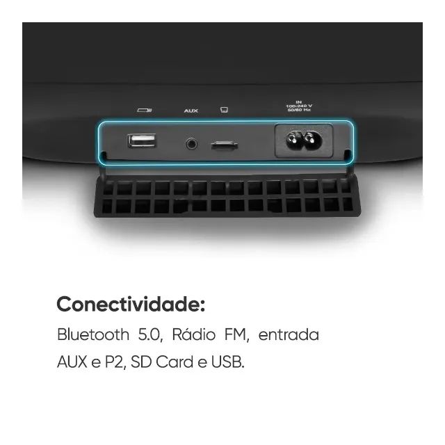 Caixa de Som Bluetooth Amp GT Move 800W RMS TWS/USB/SD/BT/FM/AUX - WZetta - Foto 6