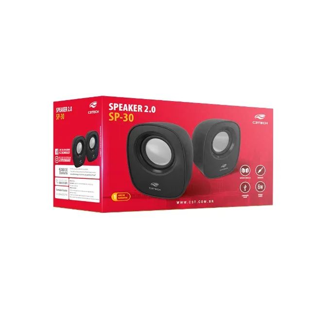 Caixa de Som C3Tech SP-30BK 2.0 Preta - WZetta - Foto 4