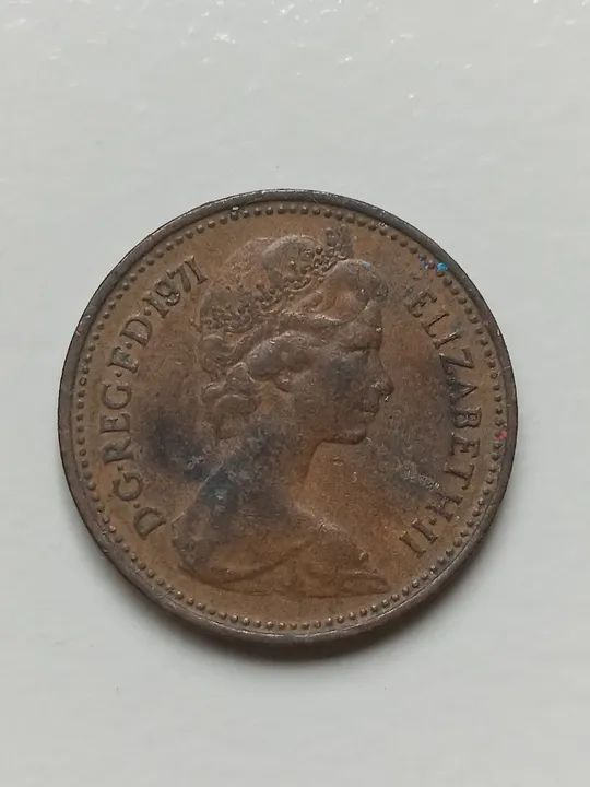 Moeda Antiga Inglesa 1 New Penny 1971 - Foto 2