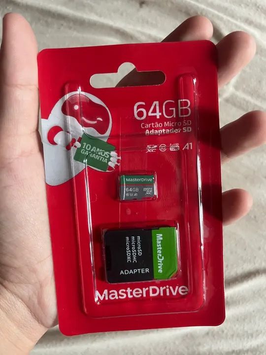 Cartão Micro SD 64GB MasterDrive - Adaptador SD