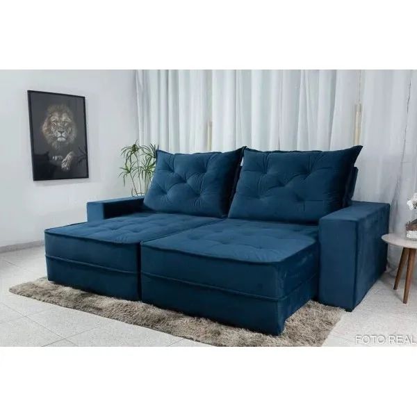Sofá Retrátil Reclinável Clara 2.50m D33 e Molas Ensacadas rf754 - Foto 2
