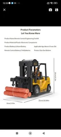 Empilhadeira BobTruck, totalmente funcional, excelente para crianças