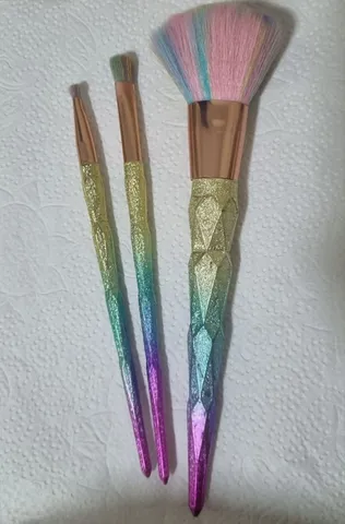 Pinceis de maquiagem kit com 3