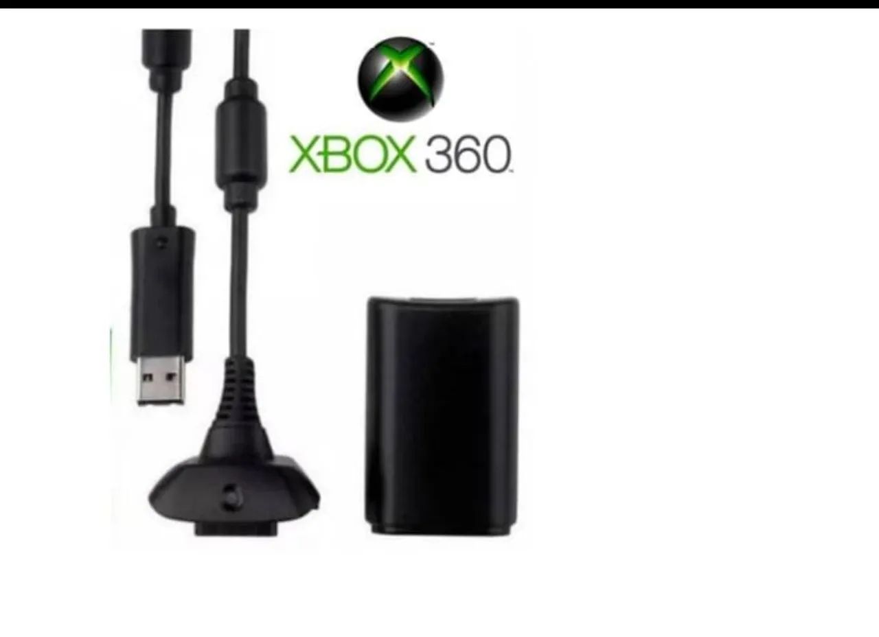 Kit Cabo e bateria para  Controle Xbox 360