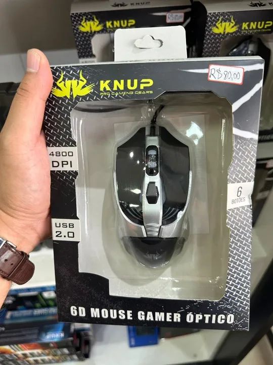 Mouse Gamer com Fio 3200 DPI 6 botões Knup, KP-MU004