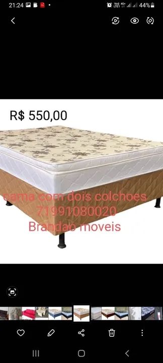 Cama de casal top pillow 2 colchões 7 centímetros espuma