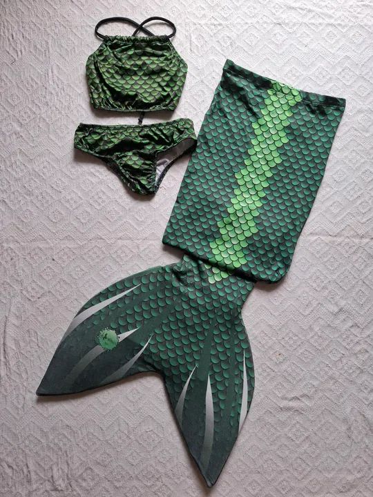 Kit cauda de Sereia para infantil - Verde