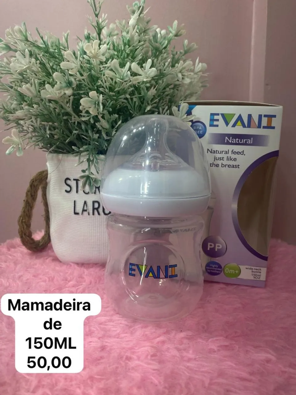 Mamadeira EVANI Natural 150ML - Nova!